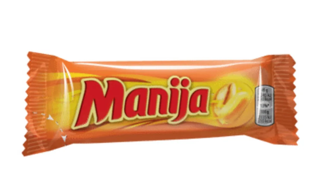 ŠOKOLĀDES BATONIŅŠ MANIJA AR ZEMES RIEKSTIEM 49G