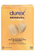 DUREX SENSUAL NO LATEX PREZERVATĪVI, 20GAB.