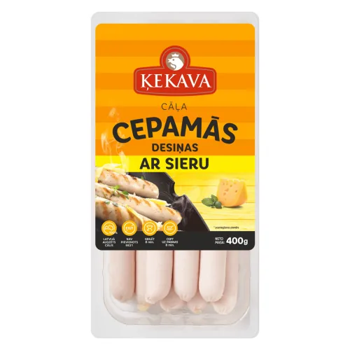 DESIŅAS ĶEKAVA CEPAMĀS AR SIERU 400G