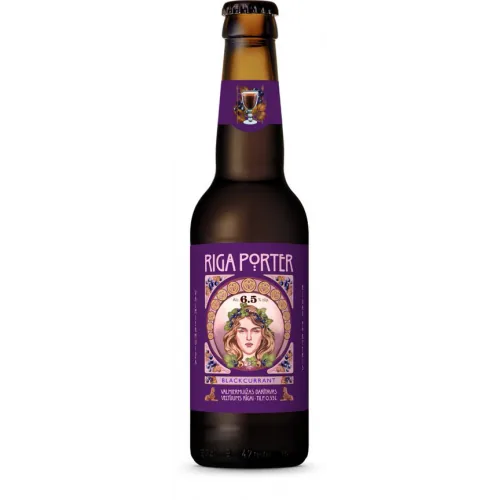 Пиво со вкусом Rīgas Porteris чёрная смородина 6,5%, 0,33 л