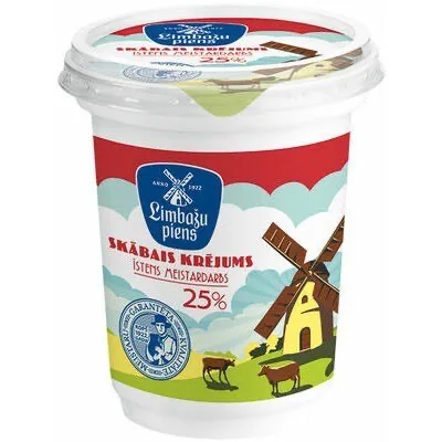 SKĀBAIS KRĒJUMS 25% 300G, LIMBAŽU PIENS