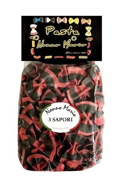 MAKARONI NONNO MARIO FARFALLE, SARKANA UN MELNA, 250G