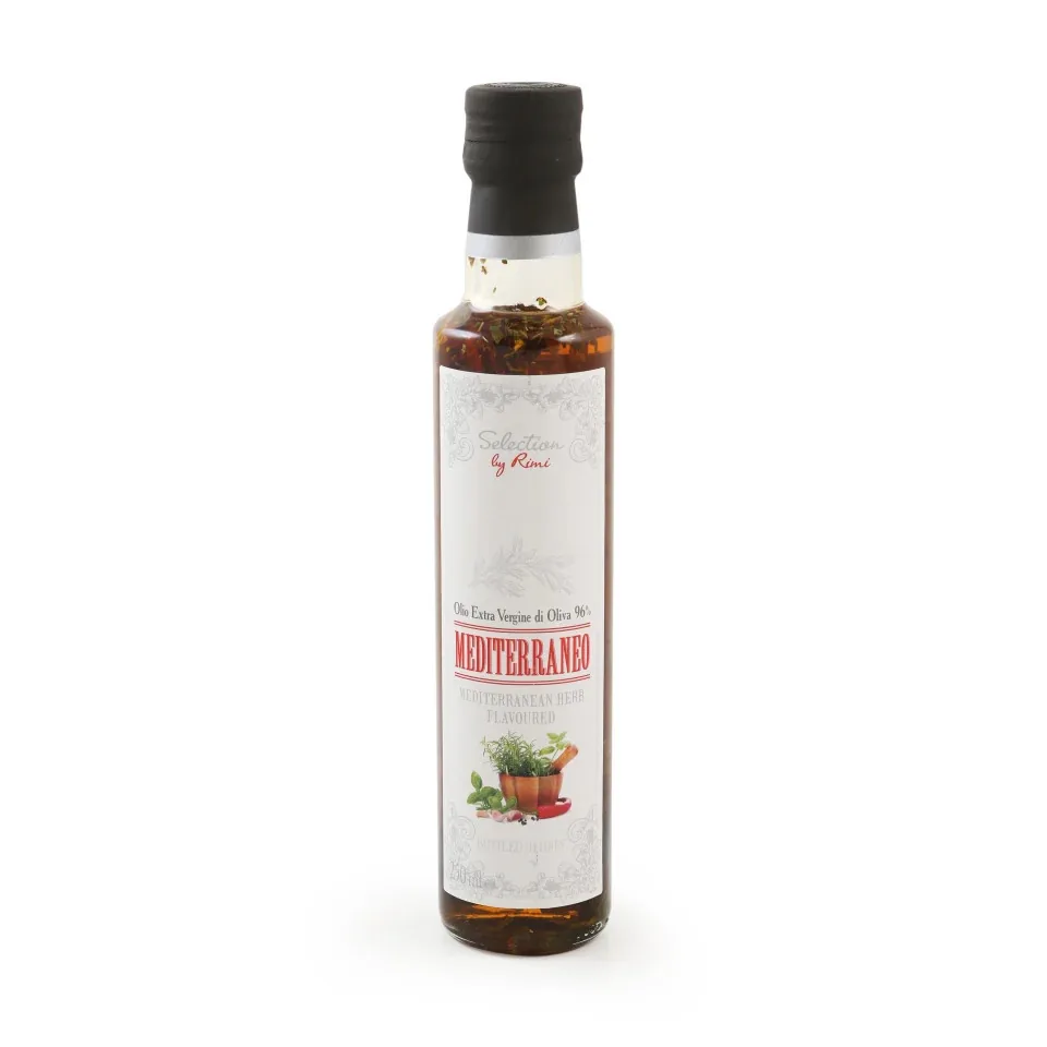 OLĪVEĻĻA SELECTION BY RIMI VIDUSJŪRAS GARŠAUGU, AROMATIZĒTA, NEAPSTRĀDĀTA 250ML