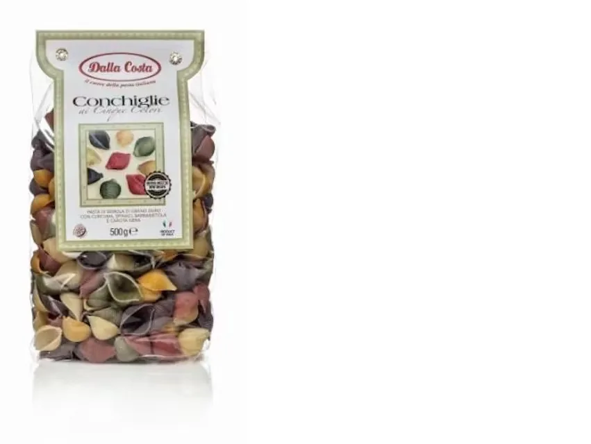 Makaroni conchiglie Dalla Costa no cieto kviešu mannas putr. 5 krāsās, 500 g