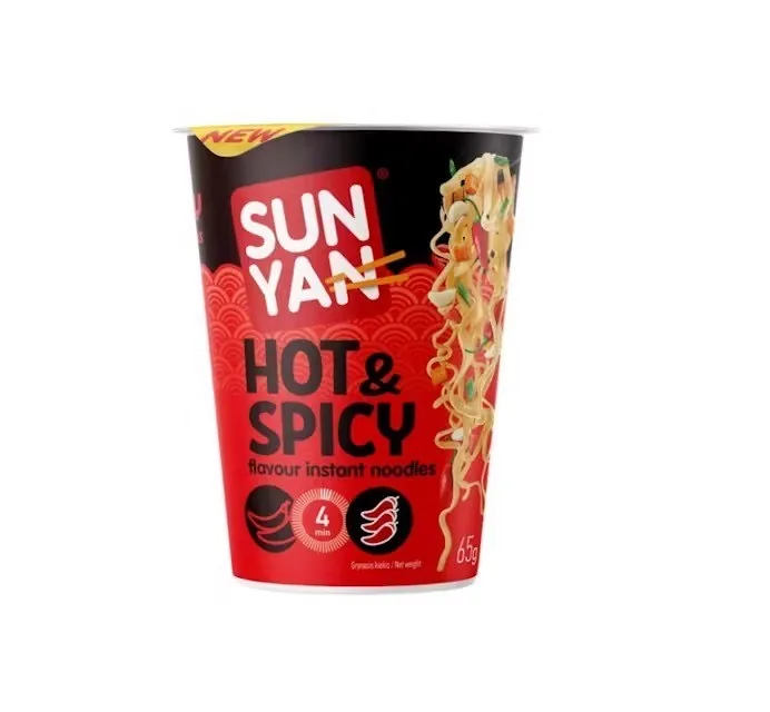 ĀTRI PAGATAVOJAMAS NŪDELES SUN YAN, ASAUN PIKANTA GARŠA, GLĀZĒ, 65G
