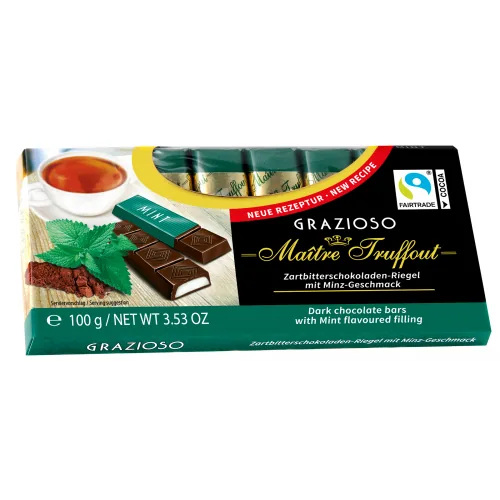 TUMŠĀ ŠOKOLĀDE GRAZIOSO AR PIPARMĒTRA KRĒMA PILD. 100G
