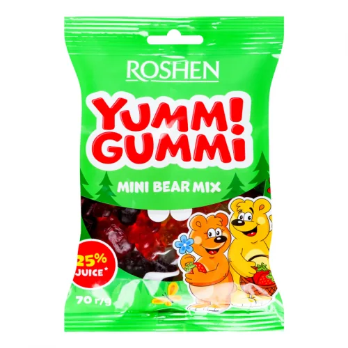 ŽELEJKONFEKTES ROSHEN YUMMI GUMMI BEAR MIX 70G