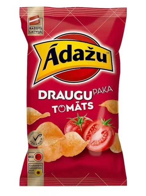 ČIPSI ĀDAŽU TOMĀTU, DRAUGU PAKA, 180G