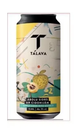 Сидр Tālava яблочный с айвой, 5%, бутылка, 0,44 л