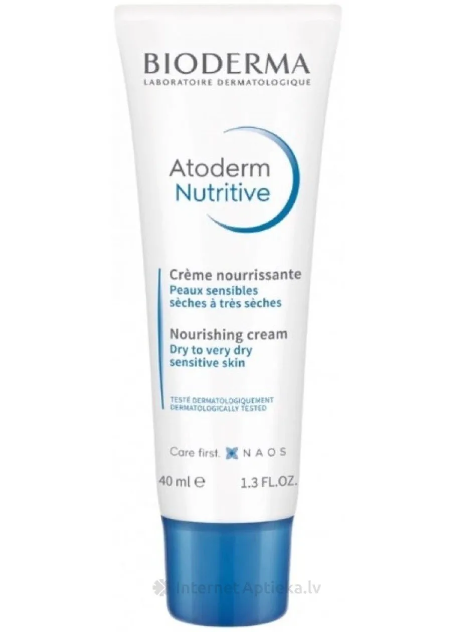 Mitrinošs krēms sausas, jutīgas sejas ādas kopšanai bioderma atoderm nutritive 40 ml