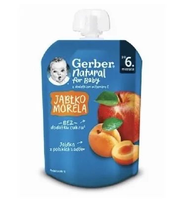 AUGĻU BIEZENIS GERBER, AR APRIKOZĒM UN ĀBOLIEM, 6 MĒN., 80G